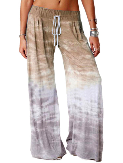 Women's Gradient Printed Wide Leg Sports Pants