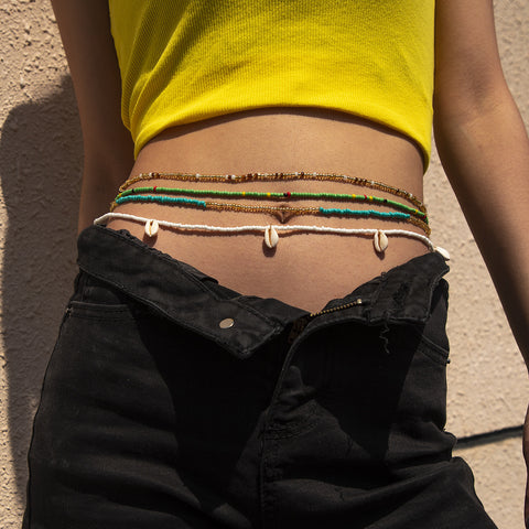 Boho Multi-Layer Colorful Beaded Waist Chain