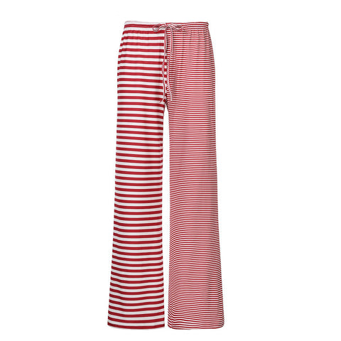 Striped Rags Stitching Wide-leg Pants Women