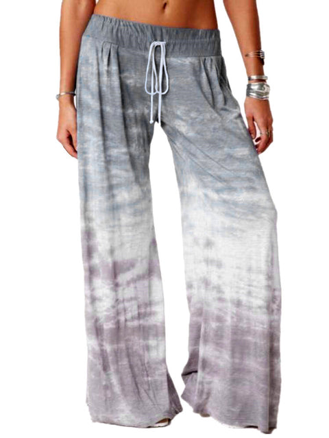 Women's Gradient Printed Wide Leg Sports Pants