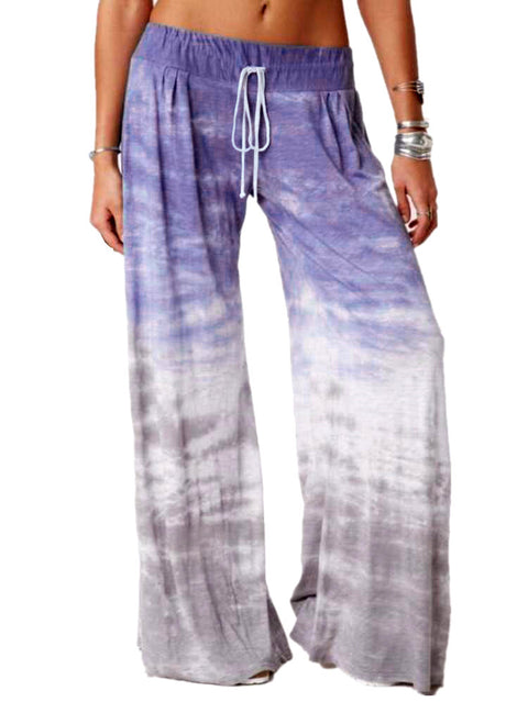 Women's Gradient Printed Wide Leg Sports Pants