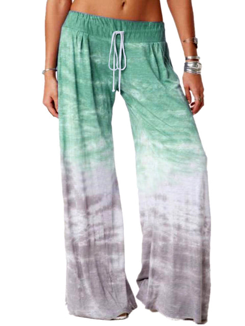 Women's Gradient Printed Wide Leg Sports Pants