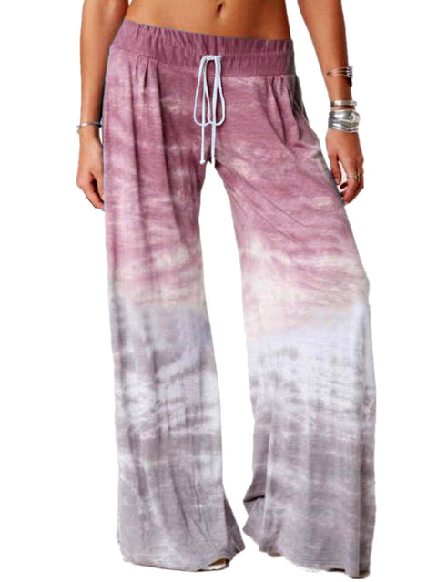 Women's Gradient Printed Wide Leg Sports Pants