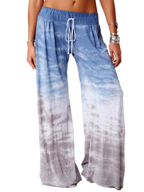 Women's Gradient Printed Wide Leg Sports Pants