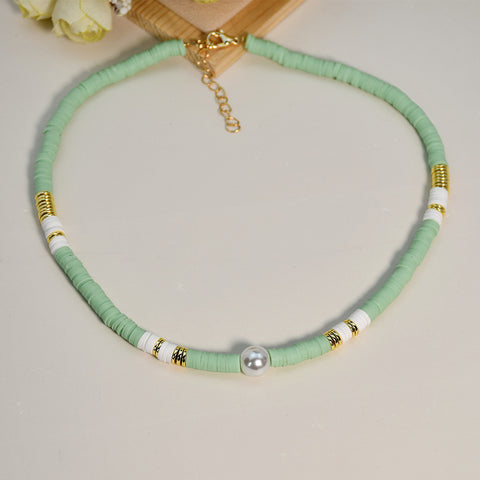Boho Metal Beaded Women's Pearl Clavicle Chain